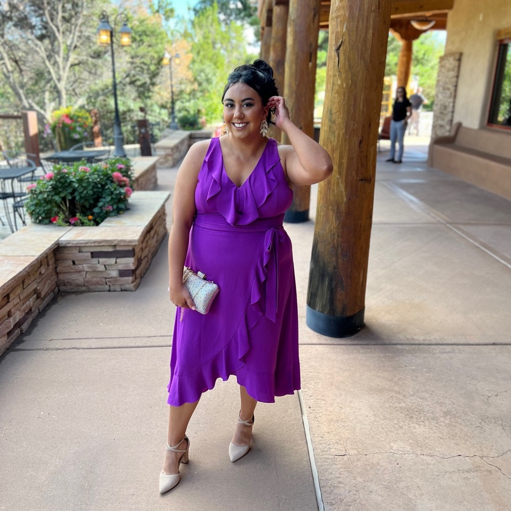 Elegant Purple Ruffle Dress
